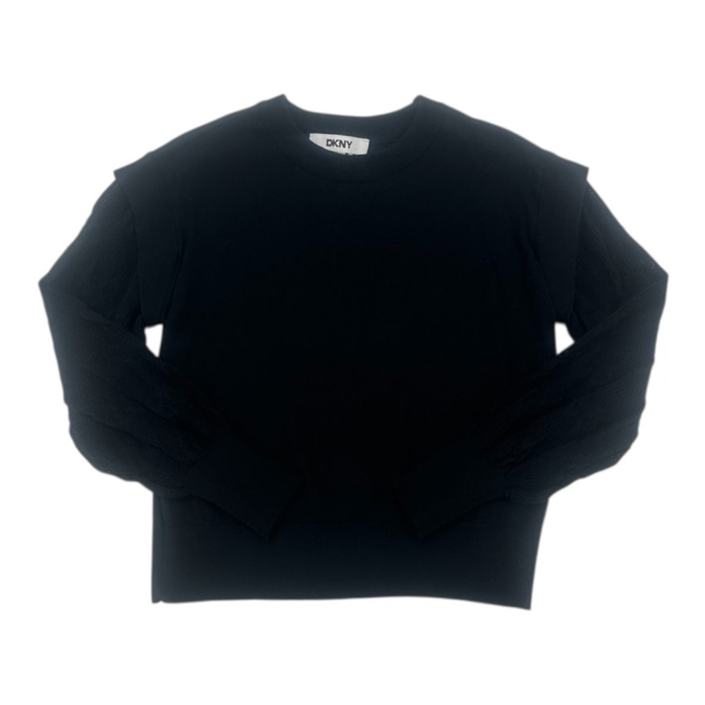 DKNY Black Crewneck Sweater Knit‎ Long Sleeve Top Size Small
